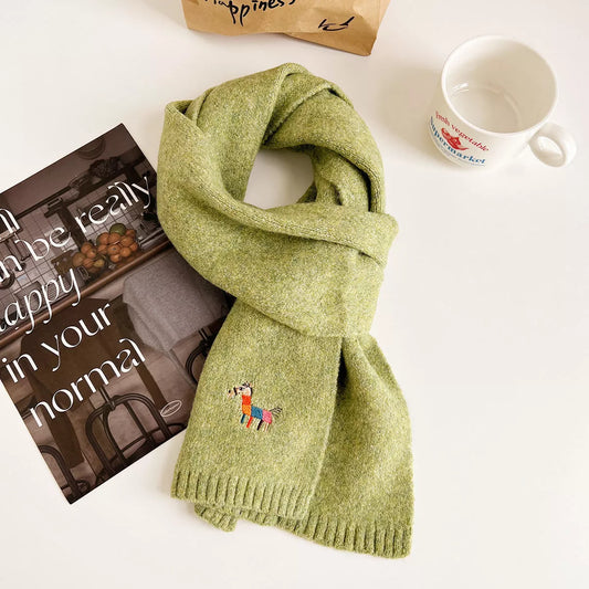 Embroidered Warm Winter Scarf