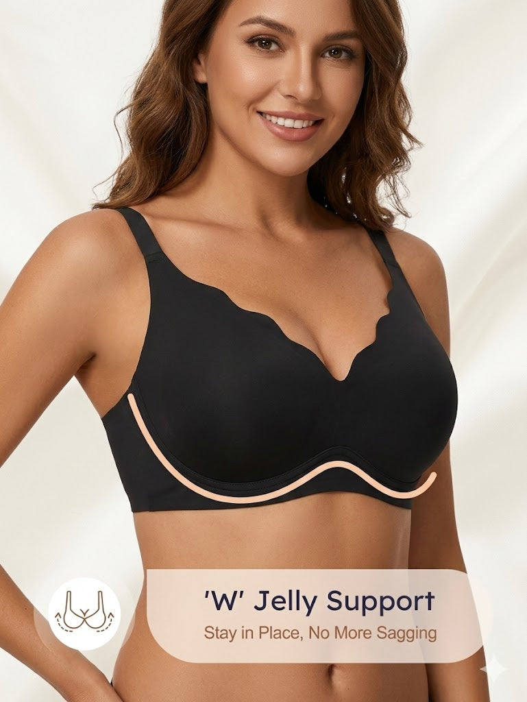 Jelly Bras For Women No Underwire With Support - S-2XL Seamless Bralettes Everyday Comfort Tshirt Padded Bra