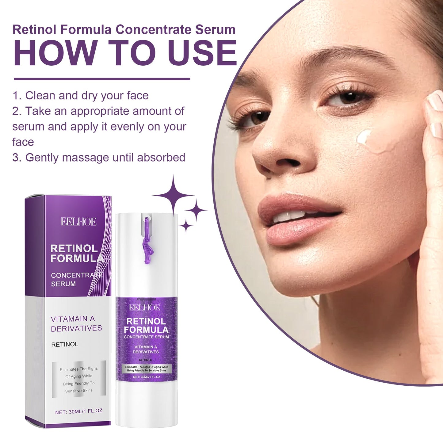Eelhoe Retinol Face Essence Anti-Wrinkle Whitening Moisturizing Brightening Skin Care Face Essential Oil