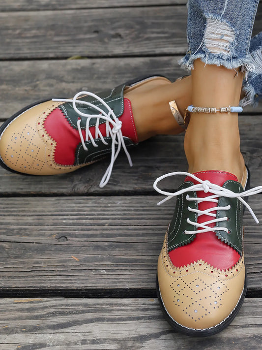 Eyelet Lace Up Slip-Ons