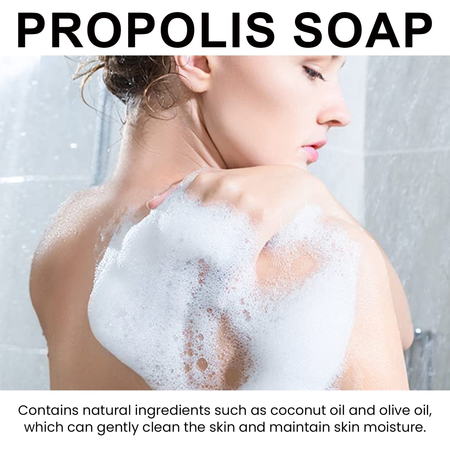 EELHOE Propolis Soap, Deep Cleansing Body Skin Lighten Pimples Tender Smooth Skin Propolis Bath Soap