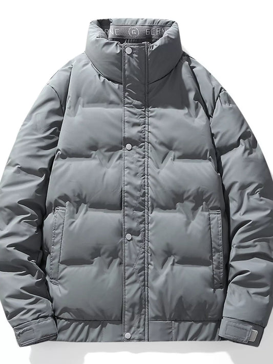 Men's Plus Size Stand Collar Puffer Jacket