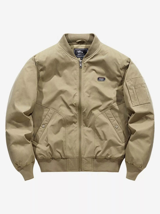 Men's Plus Size Bomber Jacket with Zipper