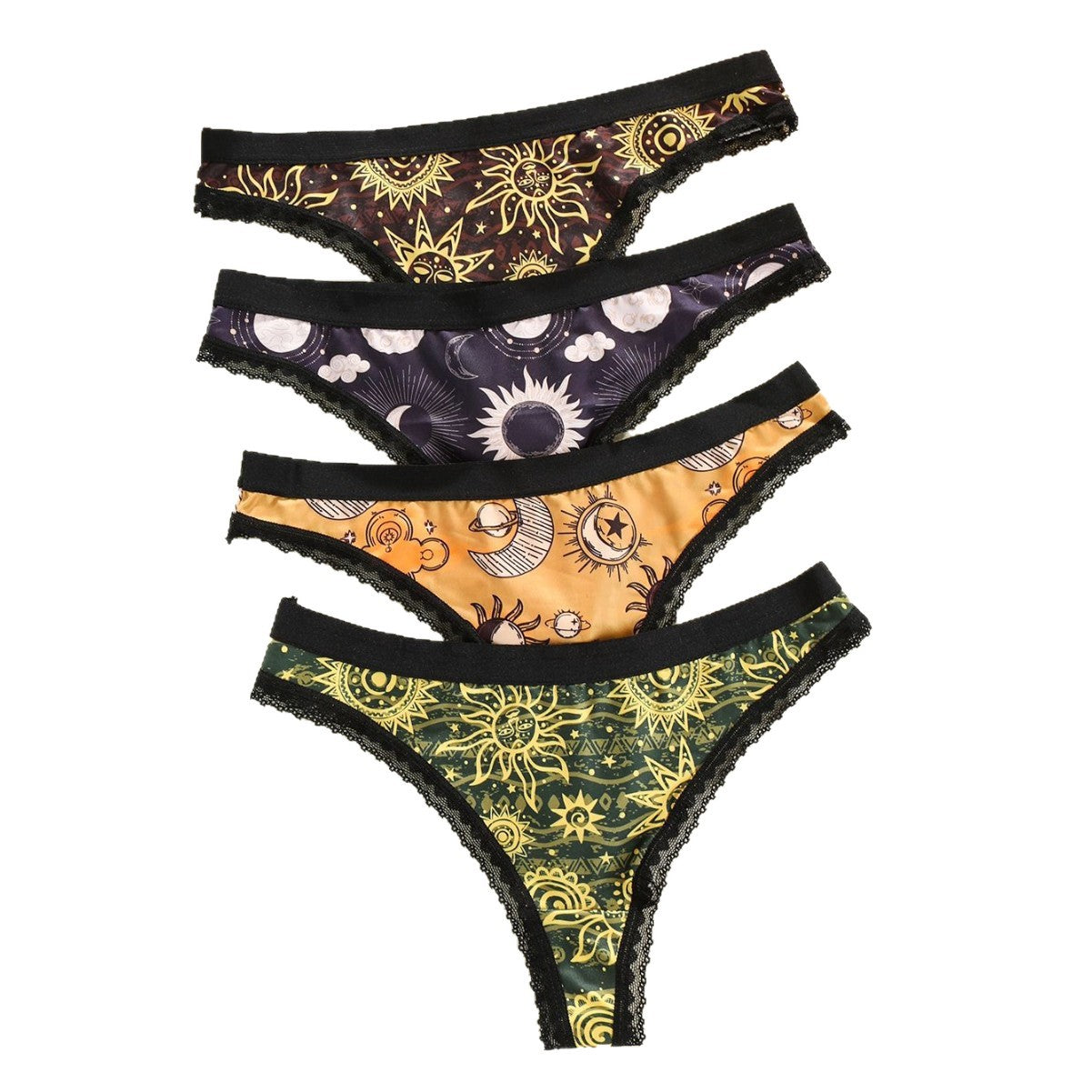 Plus-size Lace-trimmed Low-rise Seamless Floral-print Womens Panties