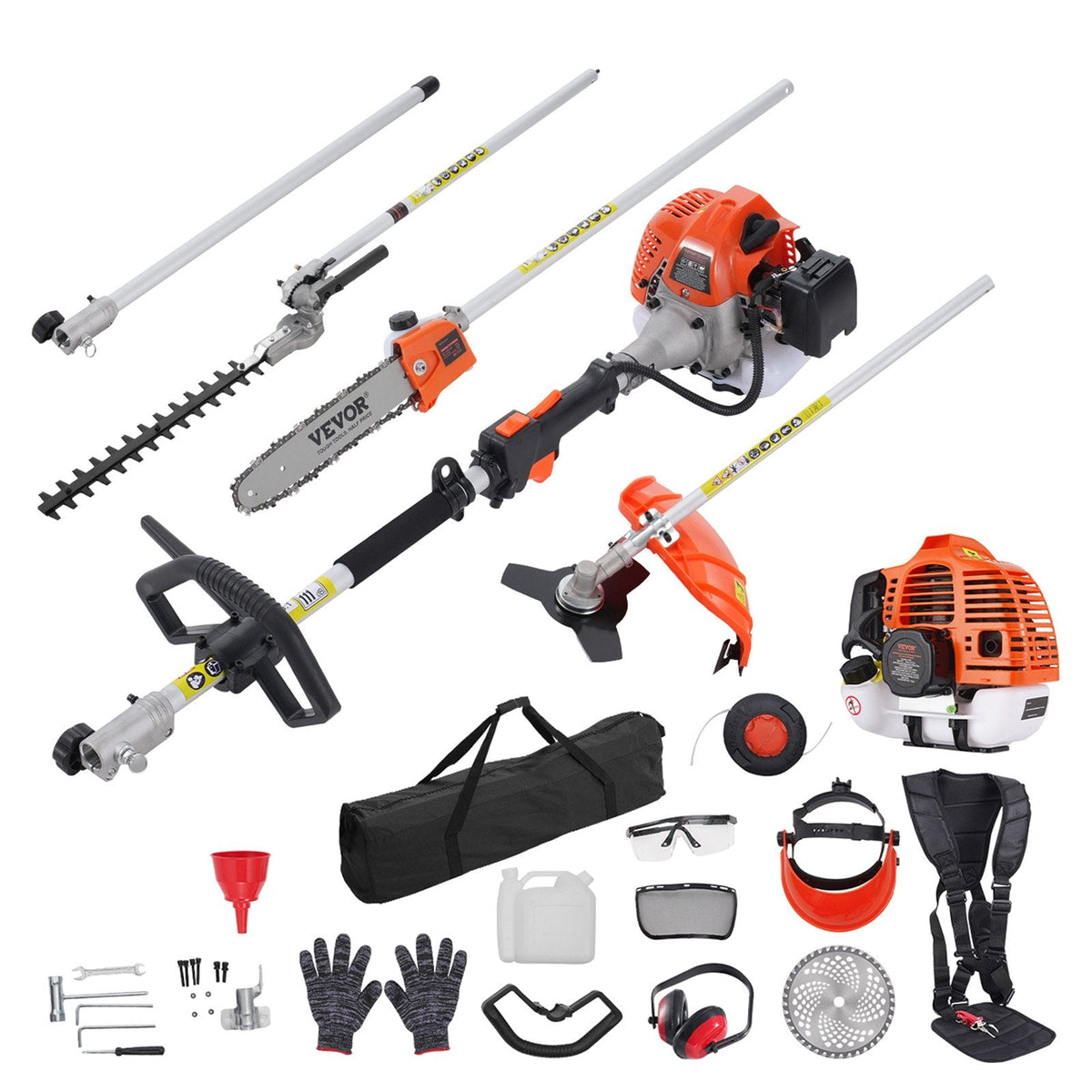 6-in-1 Multi-Functional Trimming Tools Gas Hedge Trimmer 33CC Weed Eater
