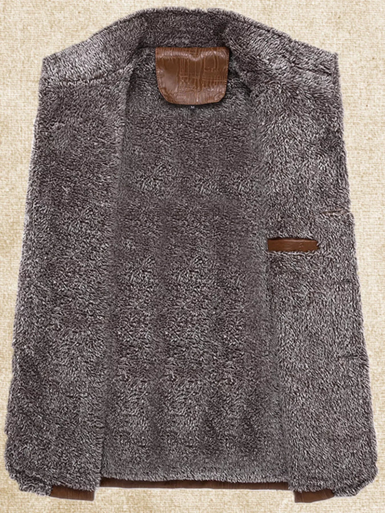 Men's Plus Size Button Up Fleece Lined Coat