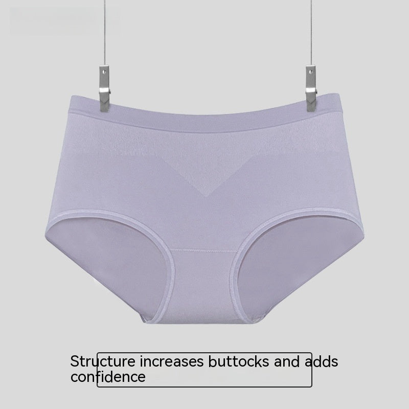 Summer High Elastic Antibacterial Women's Mid Waist Seamless Briefs Women's One-piece Seamless Silk Underwear