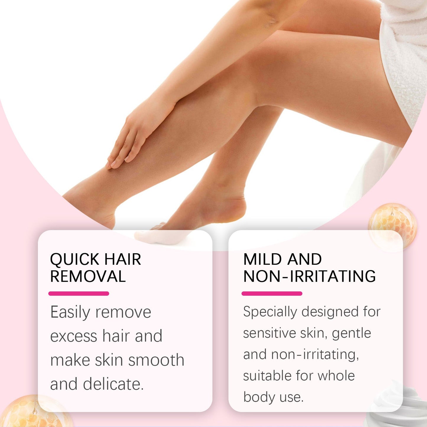 OUHOE Gentle Depilatory Mousse Gentle Depilatory Body Hair Removal Refreshing Silky Skin Care Foam Mousse