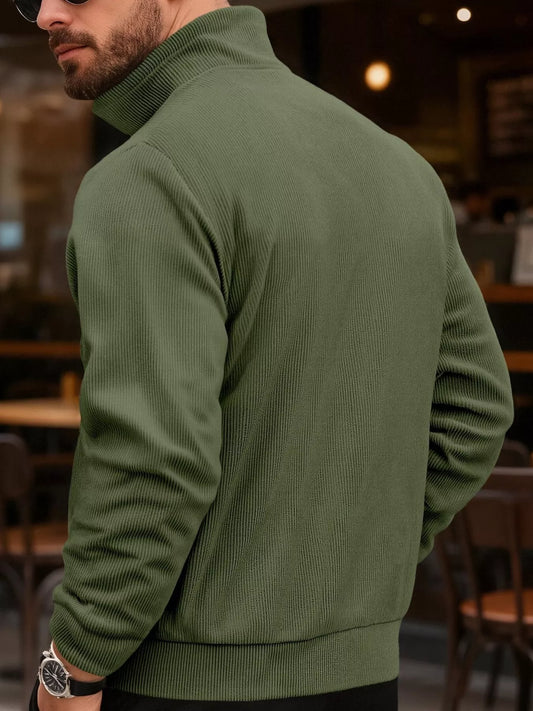 Men's Full Size Casual Corduroy Button-Down Jacket Plus Size