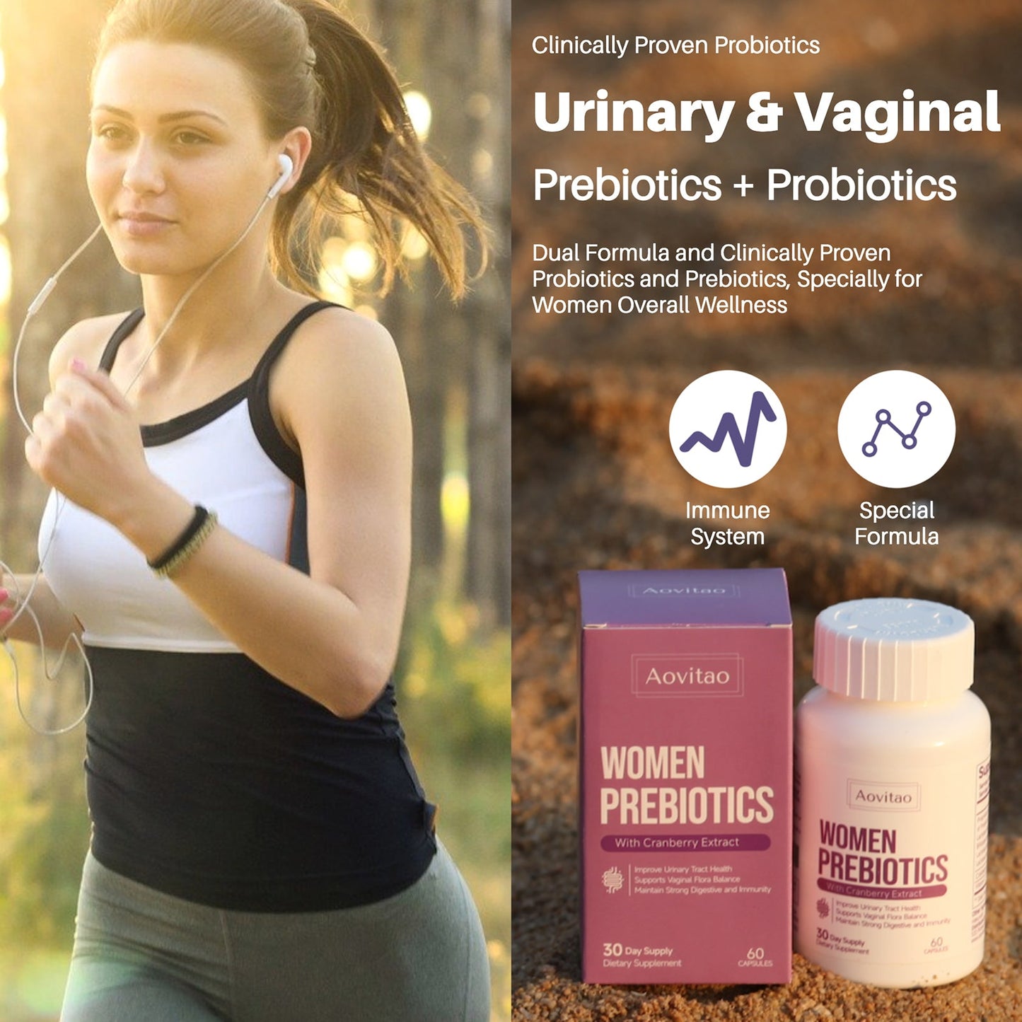 Vaginal Probiotics for Women pH Balance & Digestive & Urinary Support 60 Billion CFU Probiotic Supplement | 60 Capsules