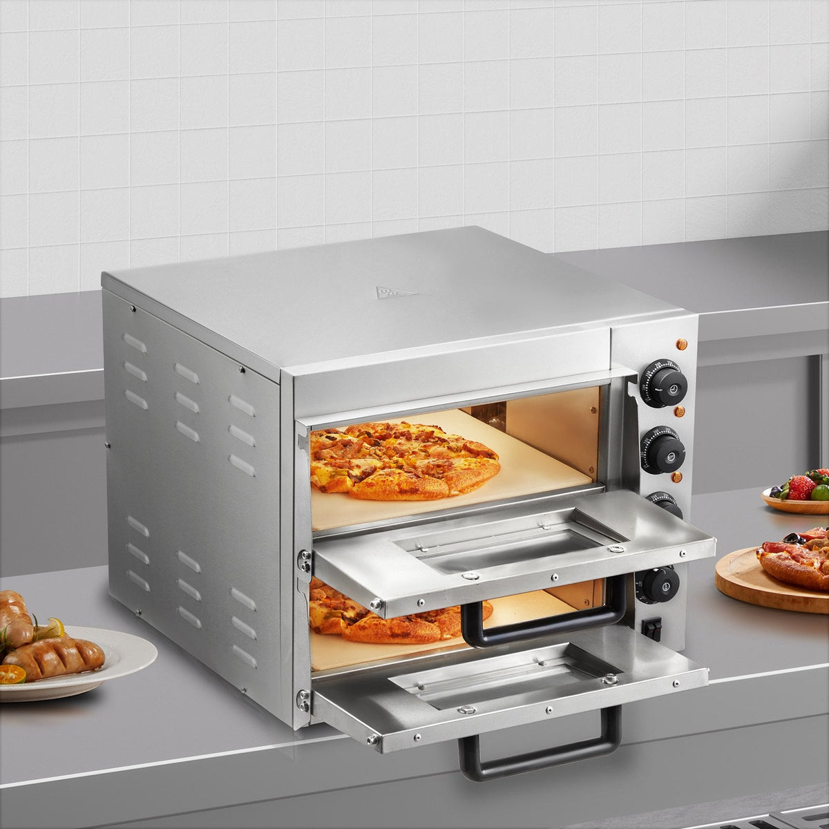 Commercial Countertop Pizza Oven Electric Pizza Oven For 14' Pizza Indoor