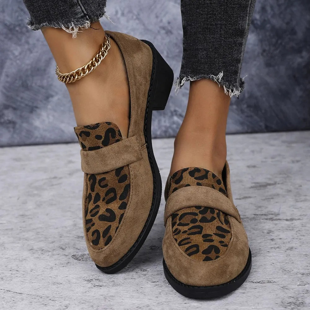Leopard Point Toe Flat Slip-Ons