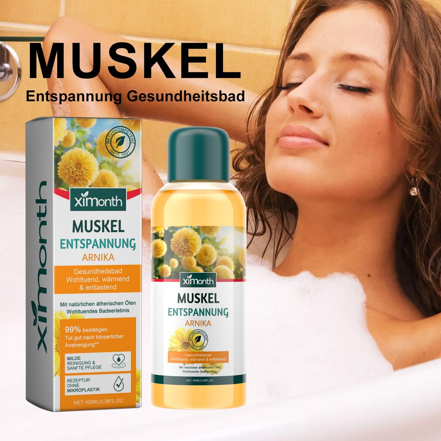 Ximonth Bath Oil Gently Cleanses The Body, Exfoliates And Moisturizes Tender, Smooth And Firming Skin