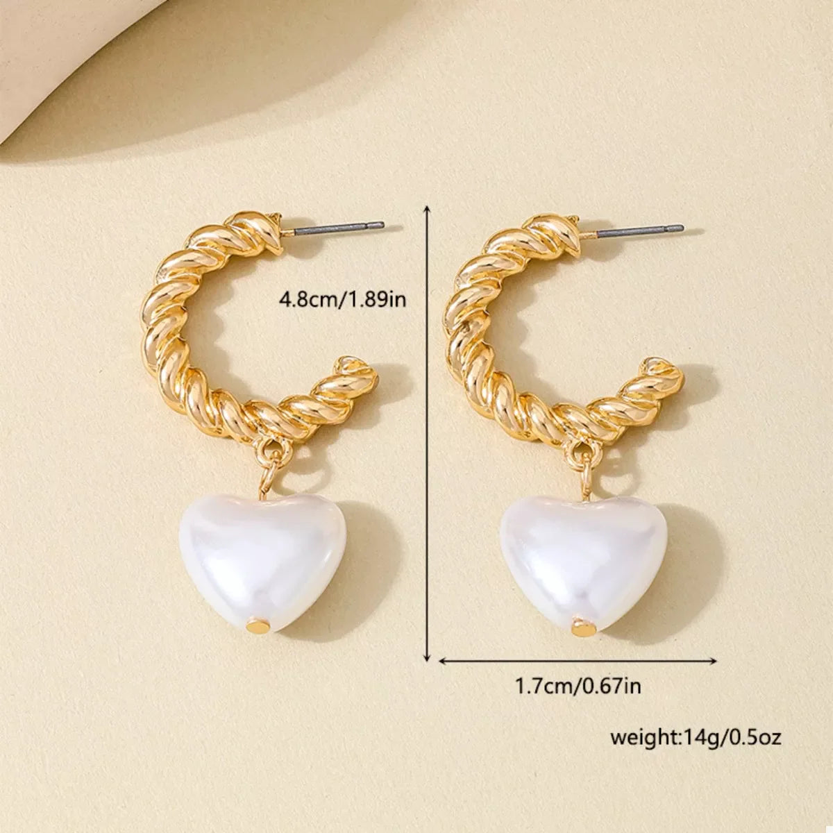 18K Gold-Plated C-Hoop Heart Earrings