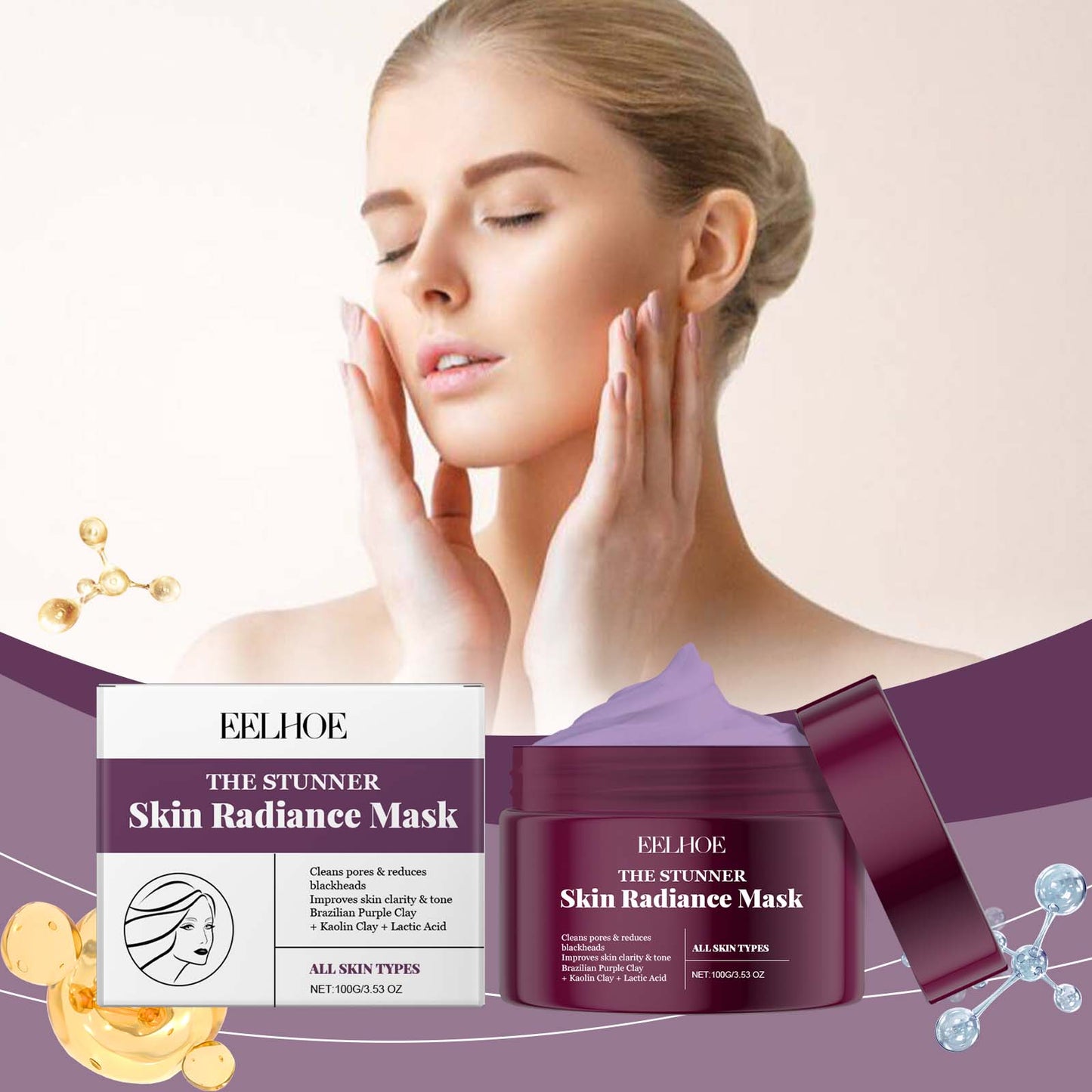 EELHOE Moisturizing Brightening Mask, Hydrating And Moisturizing Face Firming And Moisturizing Skin Smear Treatment Mask