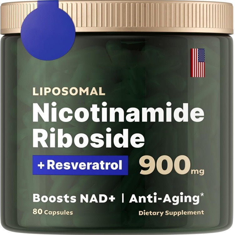 Liposomal Nicotinamide Riboside 900mg Resveratrol & Quercetin – NAD Supplement Plus for Anti Aging, Cellular Energy & Improve Health- 80 Capsules