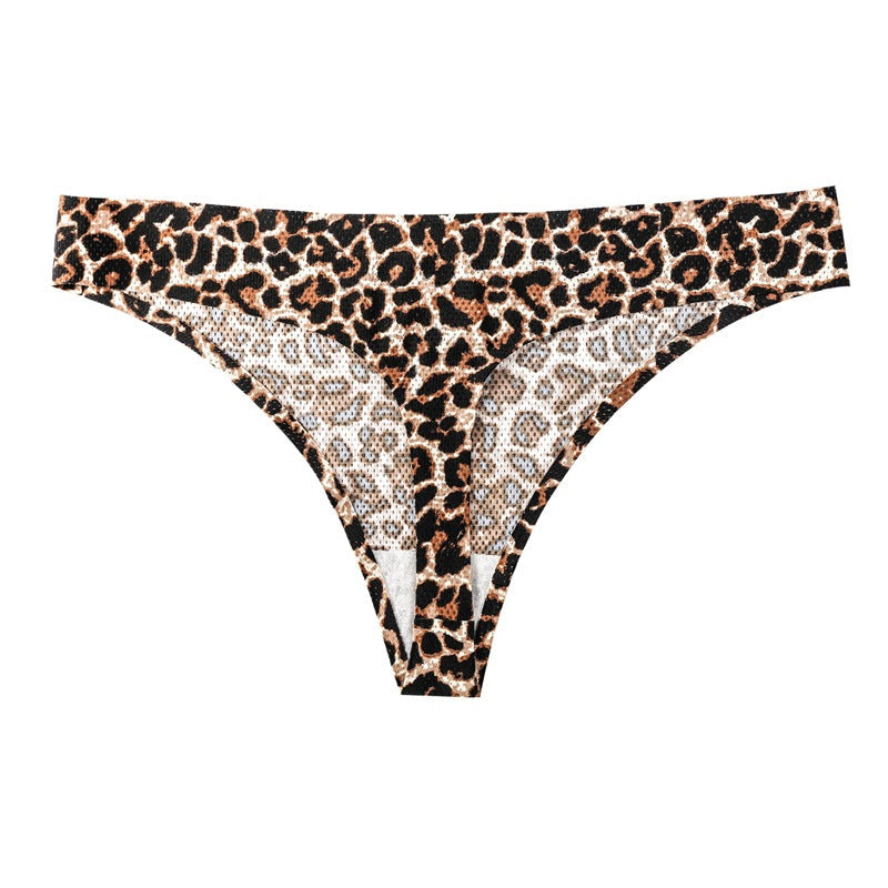 Printed Breathable One Piece Low Waist Thong Women