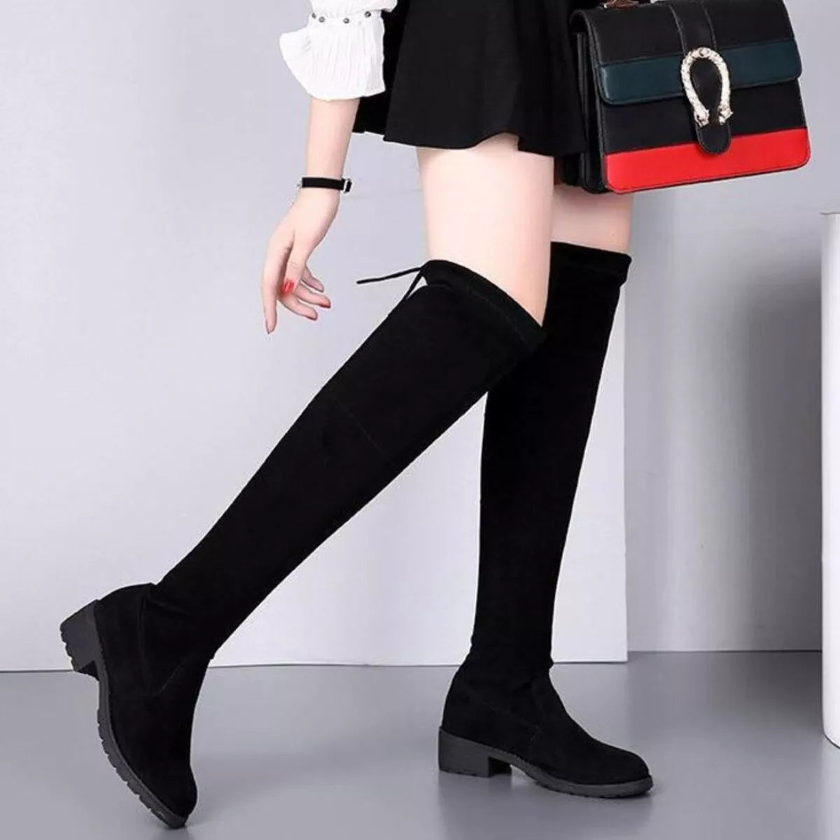 Over-the-Knee Block Heels Boots