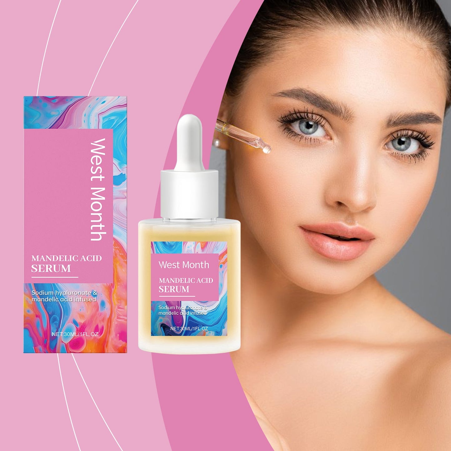 West&Month Mandelic Acid Essence, Gentle, Moisturizing And Moisturizing Daily Skin Care Essence