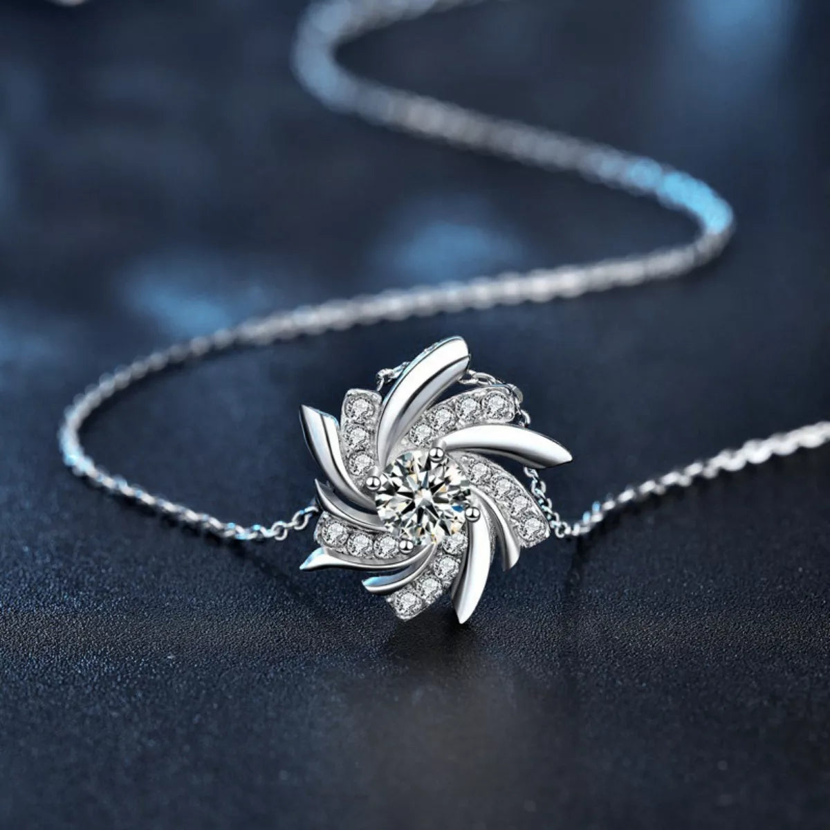 925 Sterling Silver Moissanite Pendant Necklace