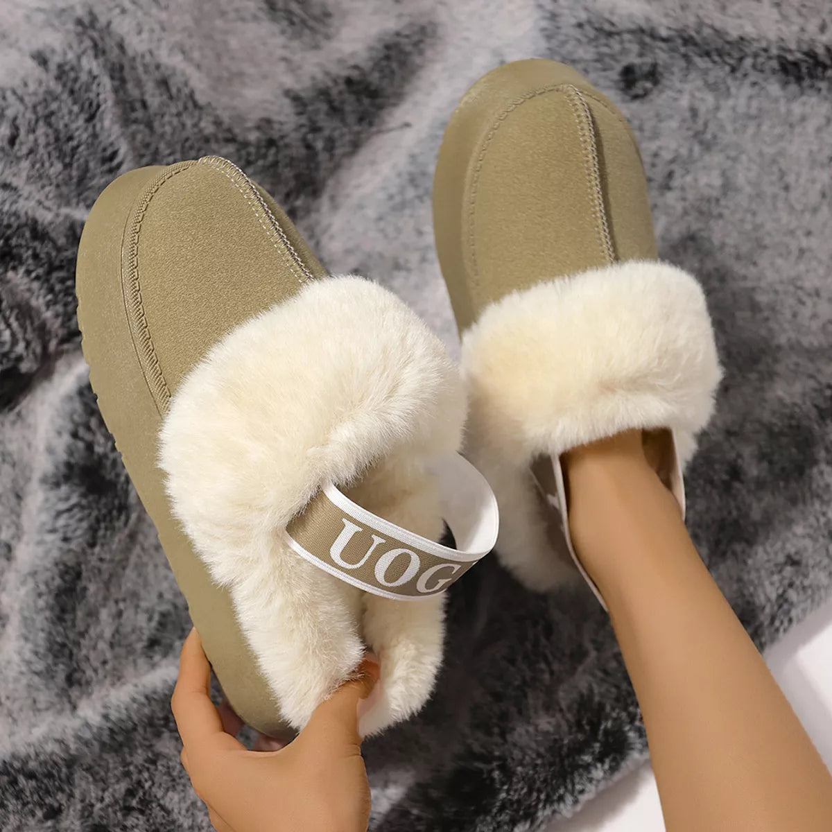 Round Toe Platform Ankle Boots