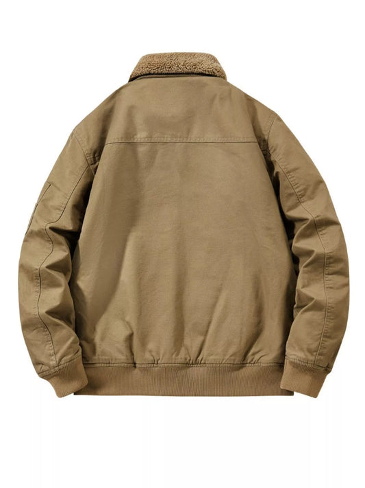 Men's Plus Size Zip Up Sherpa Lined Jacket