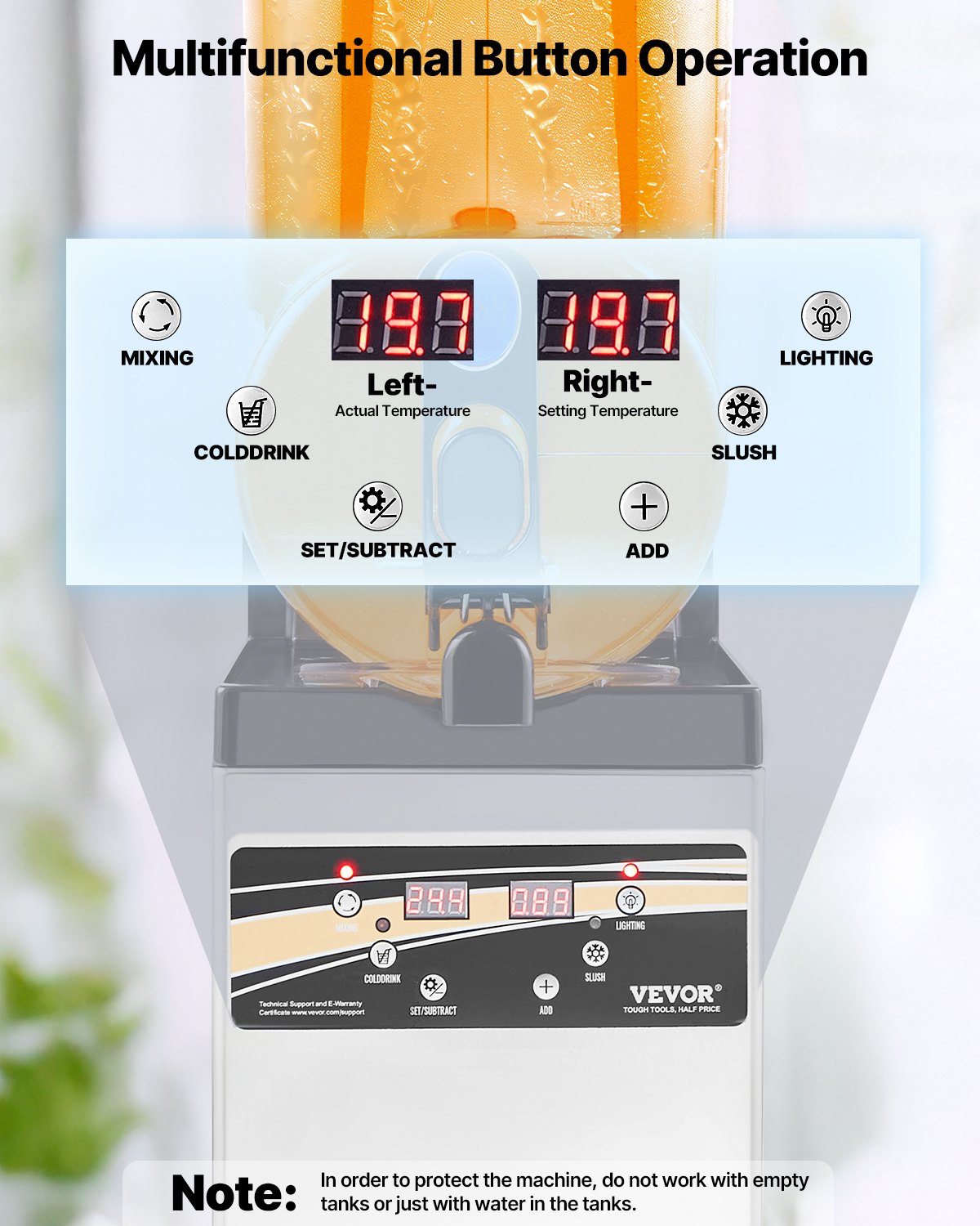 Commercial Slushy Machine 15L Margarita Smoothie Frozen Drink Slushie Maker