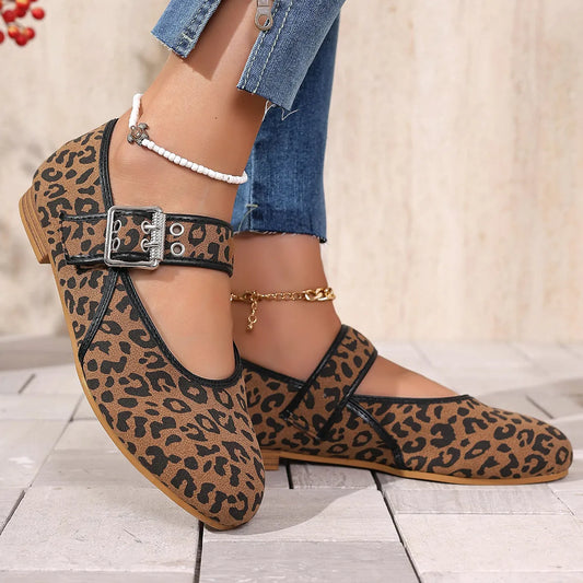 Leopard Print Mary Jane Loafers
