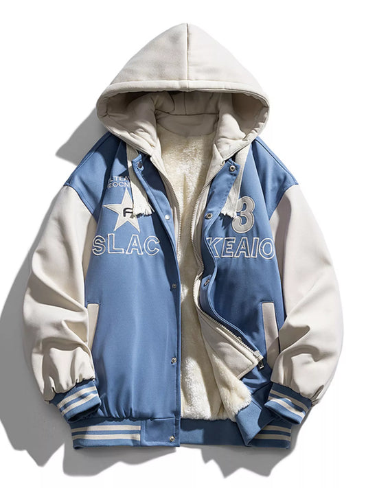 Men's Full Size Zip Up Hooded Jacket Plus Size