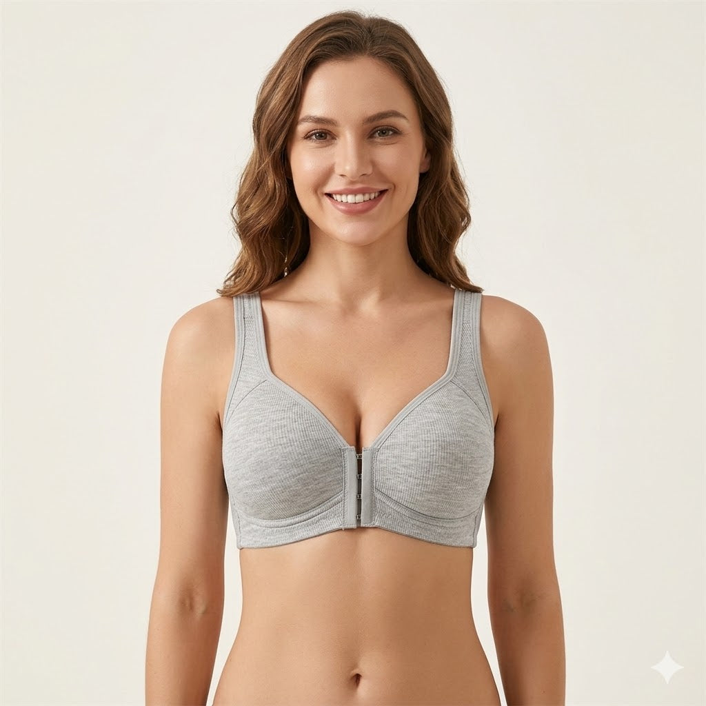 Adjustable Front Closure Push-Up Bra Wire-Free Cross-Back, Seamless & Side Support For Daily Wear, Spring-Summer ComfoMrt Breathable Everyday Breathable Everyday Womenswear Bridal Rider Basic Minimal