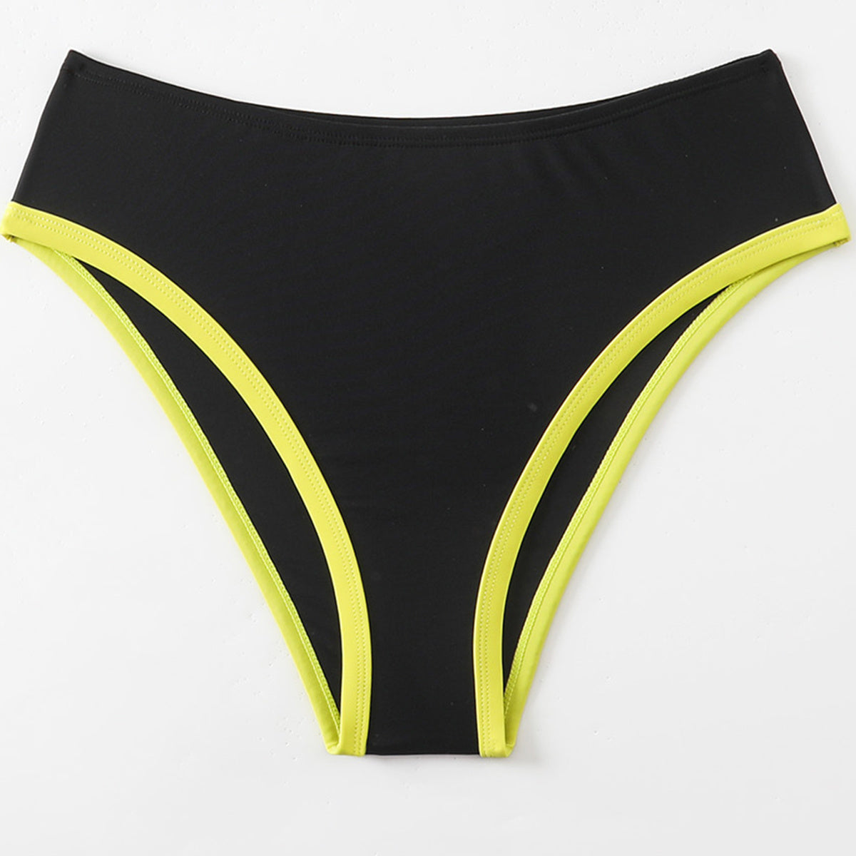 Women's Color Block Triangle Bikini Set, Crisscross Back Top & High Waist Bottom, 2 Piece Sporty Swimsuit