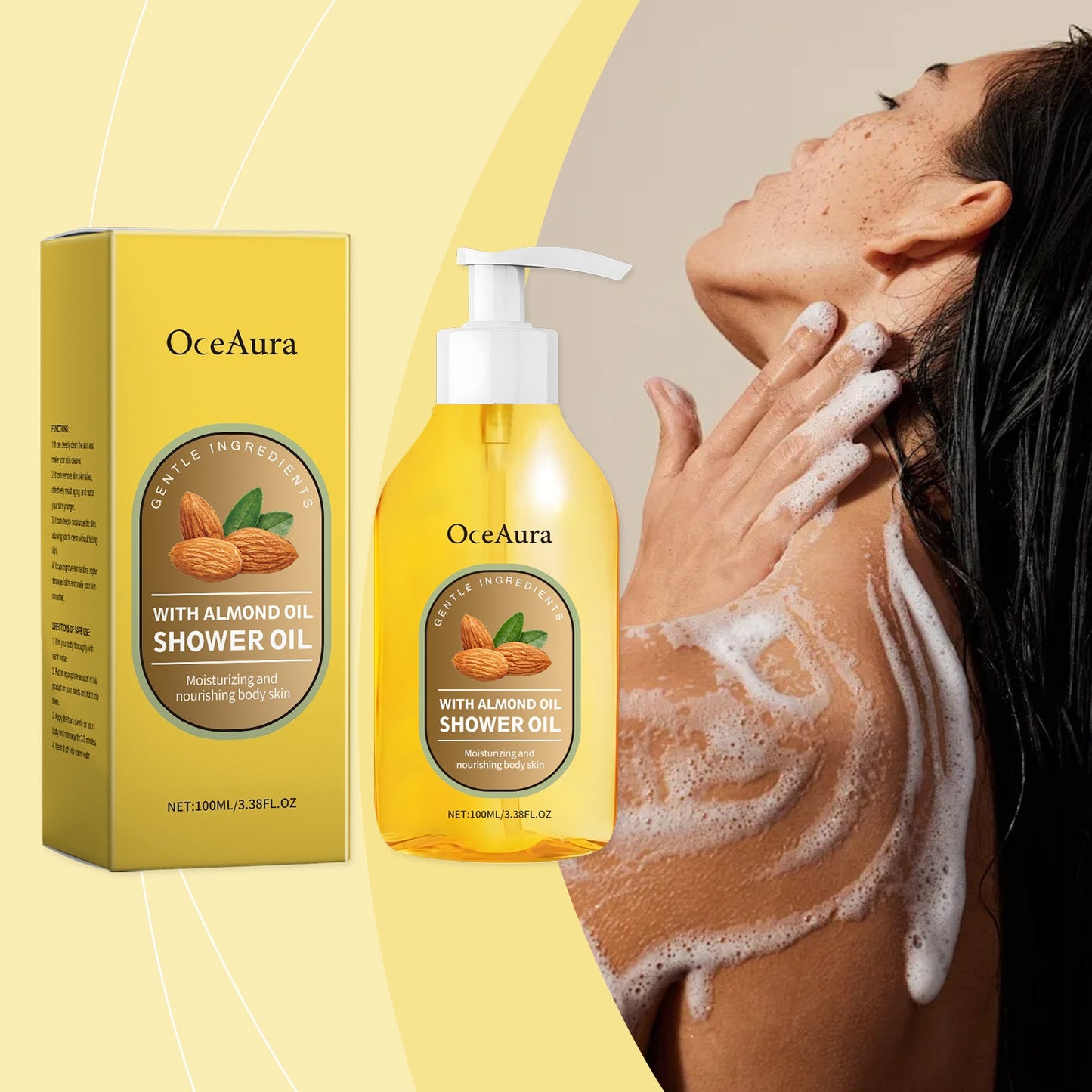 OceAura Coconut Oil Bath Oil, Gently Cleanses Body Skin Moisturizing, Smooth And Nourishing Skin Bath Oil