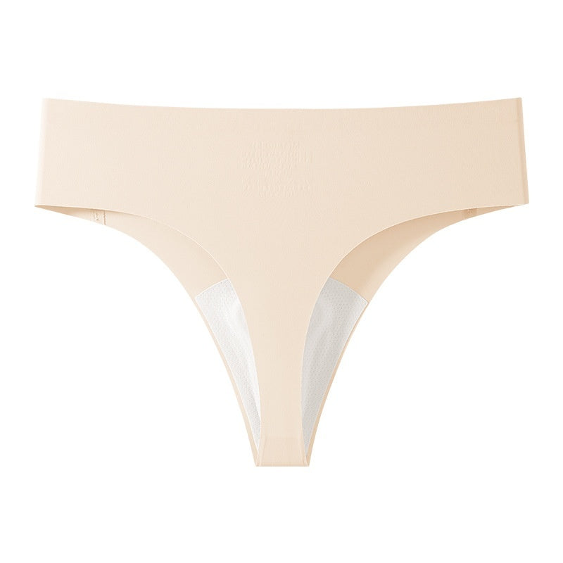 Women's Ice Silk Seamless Solid Color Anti-embarrassment Line Underwear
