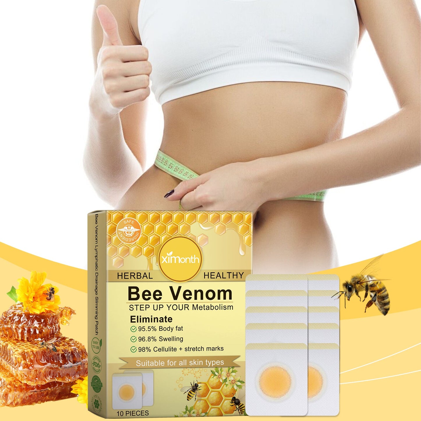 Ximonth Melitoxin Slimming Stick, Body Shaping Stick Body Shaping Increase Vitality Digestive Health Reduce Swelling Slimming Body Shaping