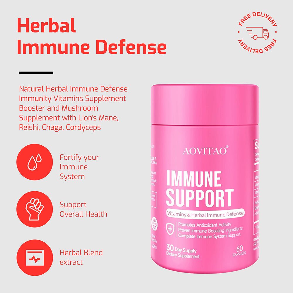 Natural Herbal Immune Defense Mushroom Complex Supplement | 60 Capsules