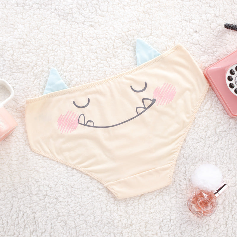 Women's Cotton Shorts Japanese Cute Mid-waist Briefs