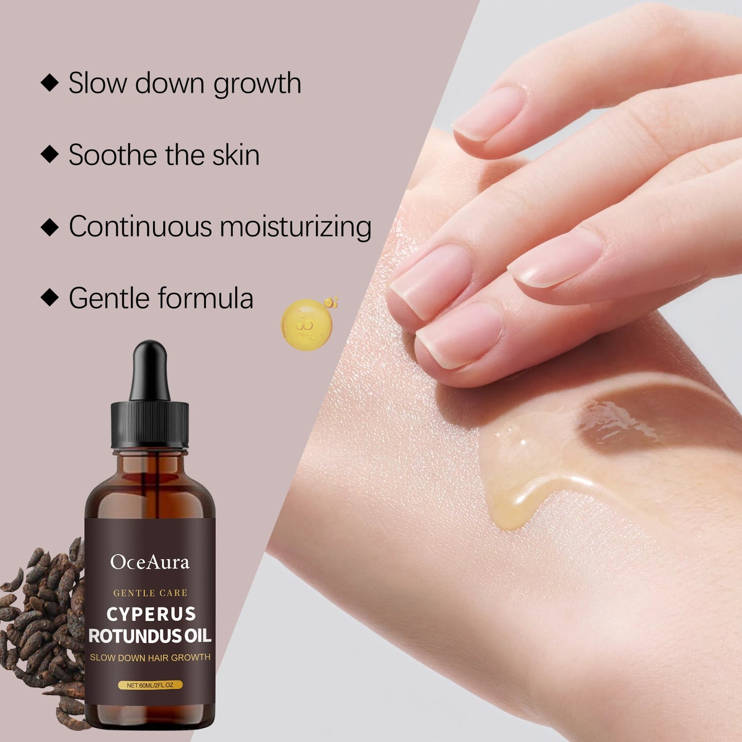 OceAura Fragrant Aconite Treatment Oil, Gently Nourishes Smooth Body Skin Cleansing Hair Removal Treatment Oil