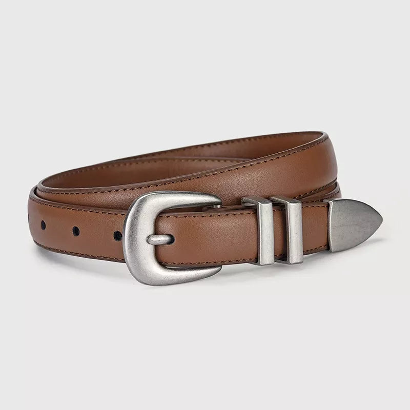 Classic Leather Belt with Buckle