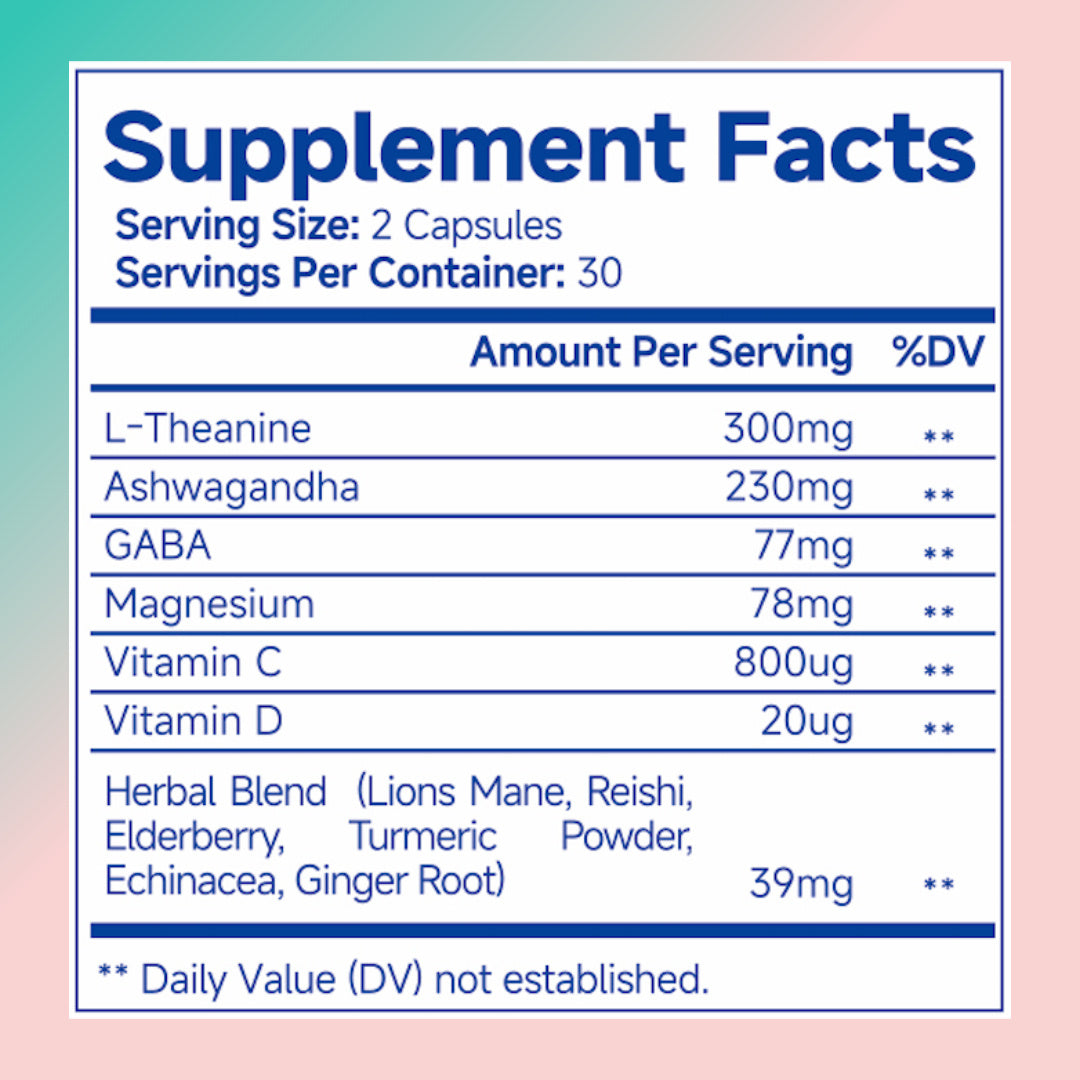 Ashwagandha for Women Stress Relief Focus & Relaxation Support Supplement with L-Theanine Magnesium | 60 Capsules