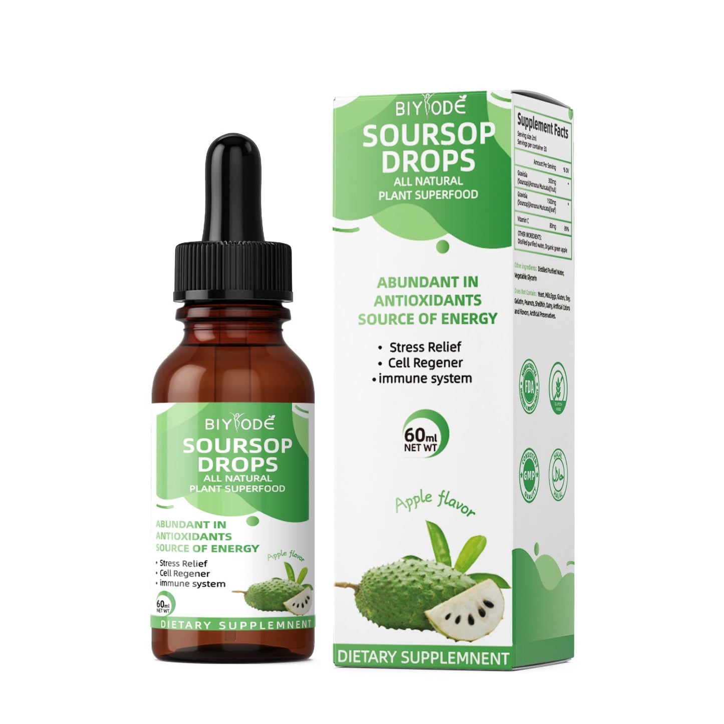Soursop Graviola Drops In-Stock Ready To Ship BIYODE Wholesale & Customizable