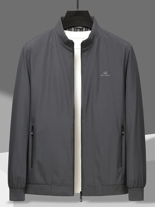 Men's Plus Size Zip Up Long Sleeve Jacket