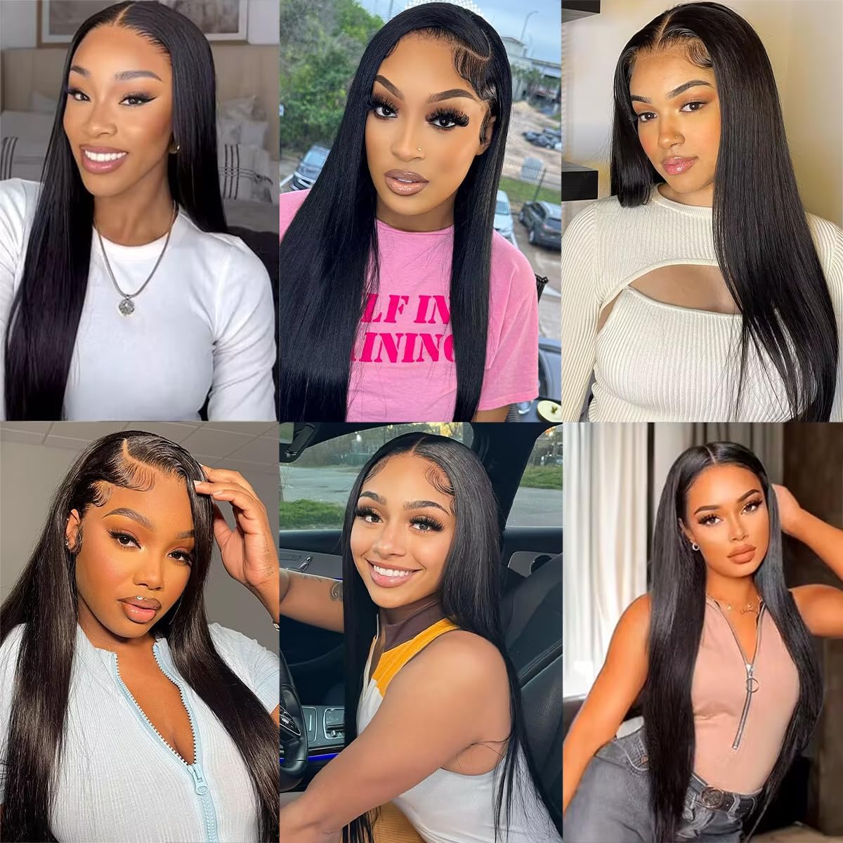 4x6 Pre-cut Lace Human Hair Wig Straight Texture, Natural Color, Density