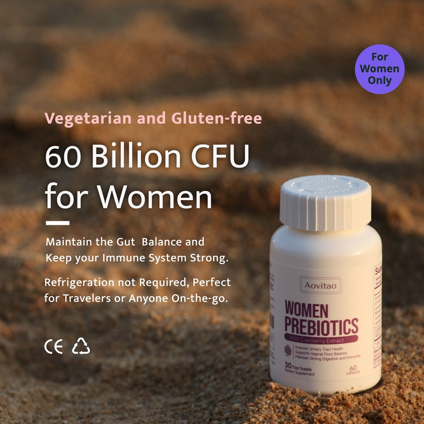 Vaginal Probiotics for Women pH Balance & Digestive & Urinary Support 60 Billion CFU Probiotic Supplement | 60 Capsules