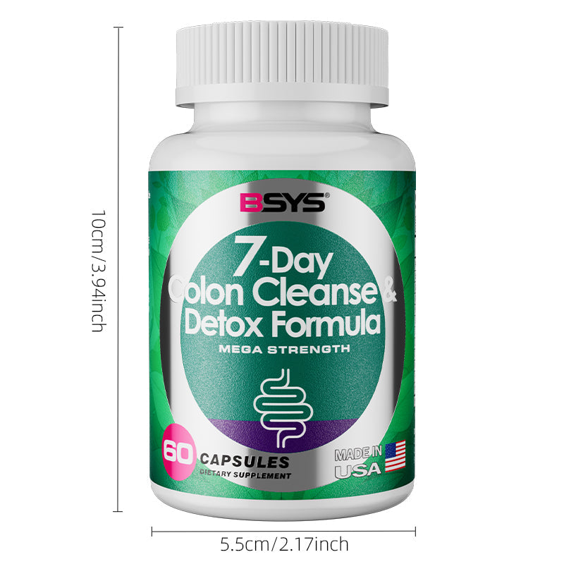 7 Day Colon Cleanse Detox Formula Herbal Digestive Support Cleanse Supplement for Bloating & Regularity | 60 Capsules