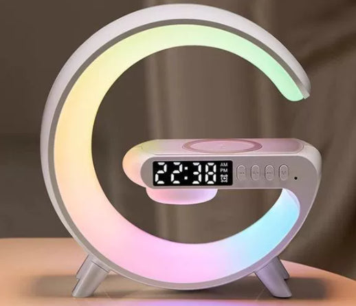 Smart G Shaped LED Lamp Bluetooth Speaker Wireless Charger Atmosphere Lamp App Control For Bedroom Home Decor