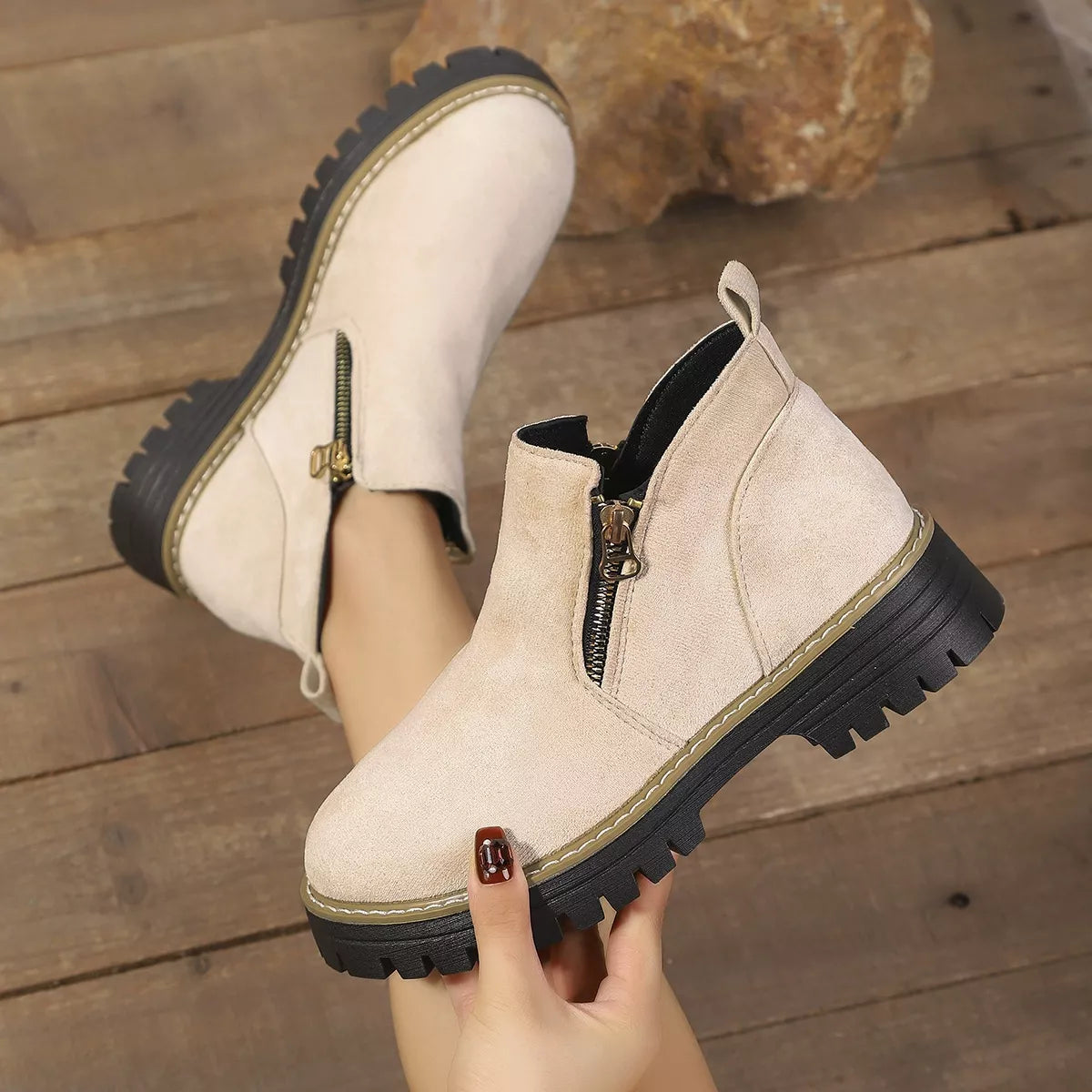 Round Toe Platform Boots