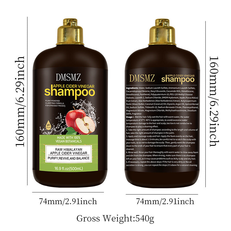 Cross-Border Foreign Trade Apple Cider Vinegar Shampoo Improves Hair Frizz And Dryness, Provides Deep Hair Care, And Makes Hair Soft And Smooth. In Stock