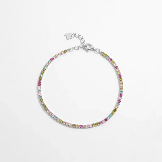 Inlaid Zircon 925 Sterling Silver Bracelet