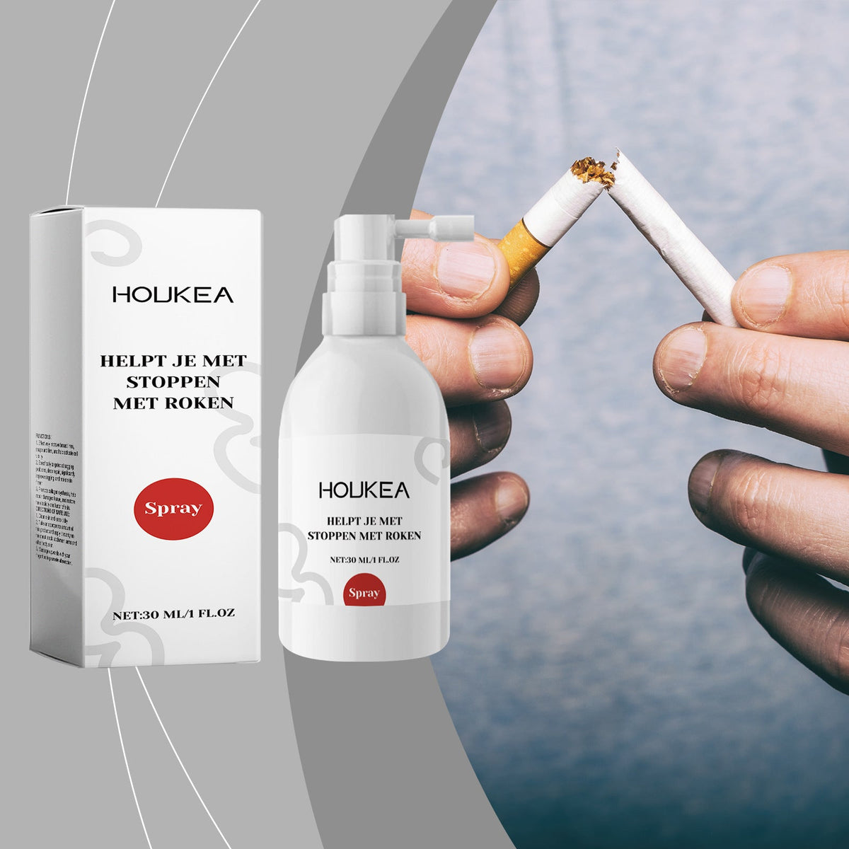 HOUKEA Breath Oral Spray, 30ml Long Lasting Bad Breath Neutralizer Mouth Freshener Spray