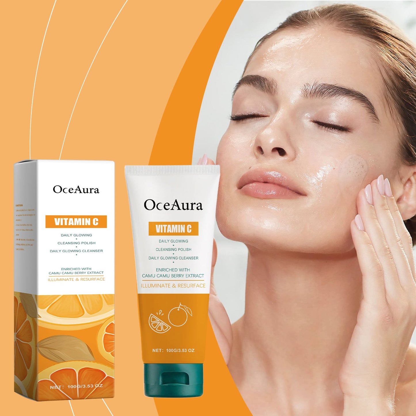 OceAura Vitamin C Cleanser Brightening Complexion Cleansing Face Gentle Hydrating Nourishing Cleanser